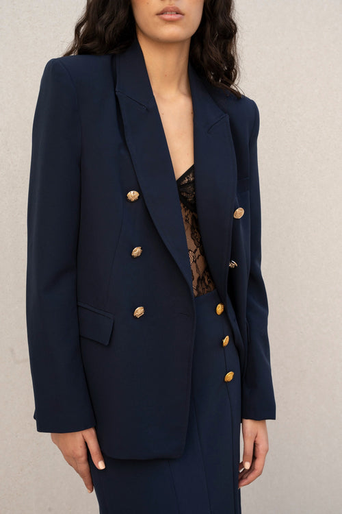 Blazer con bottoni dorati